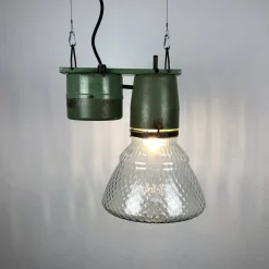 Online Pamono Industrial Glass Light from Veb Leuchtenbau, Leipzig