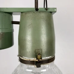 Online Pamono Industrial Glass Light from Veb Leuchtenbau, Leipzig