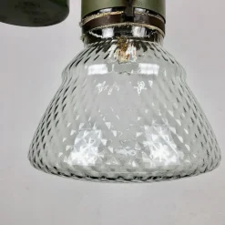 Online Pamono Industrial Glass Light from Veb Leuchtenbau, Leipzig