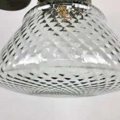 Online Pamono Industrial Glass Light from Veb Leuchtenbau, Leipzig