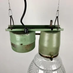 Online Pamono Industrial Glass Light from Veb Leuchtenbau, Leipzig