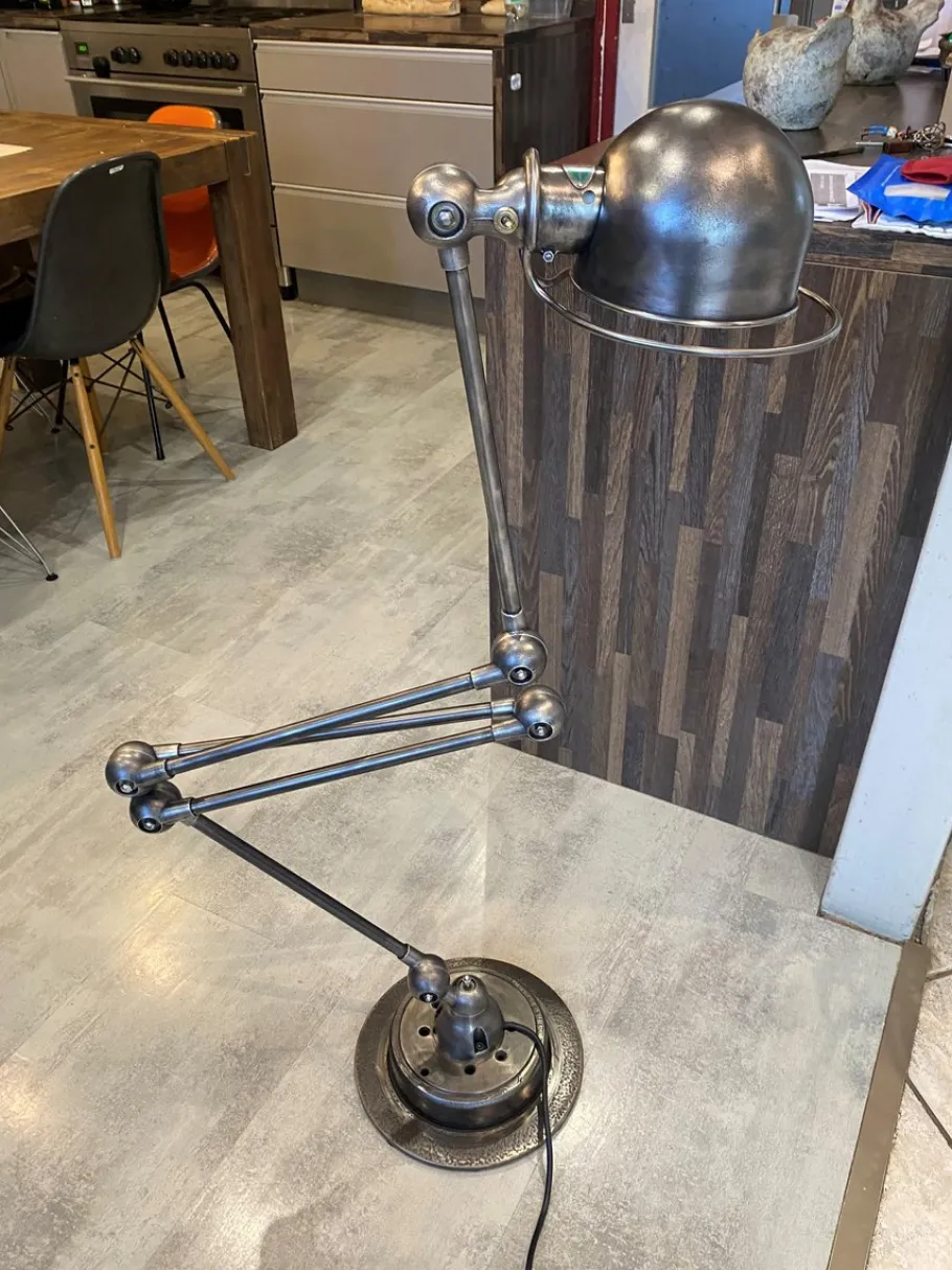 Sale Pamono Industrial Graphite 5-Arm Floor Lamp by Jean-Louis Domecq for Jieldé, 1950s