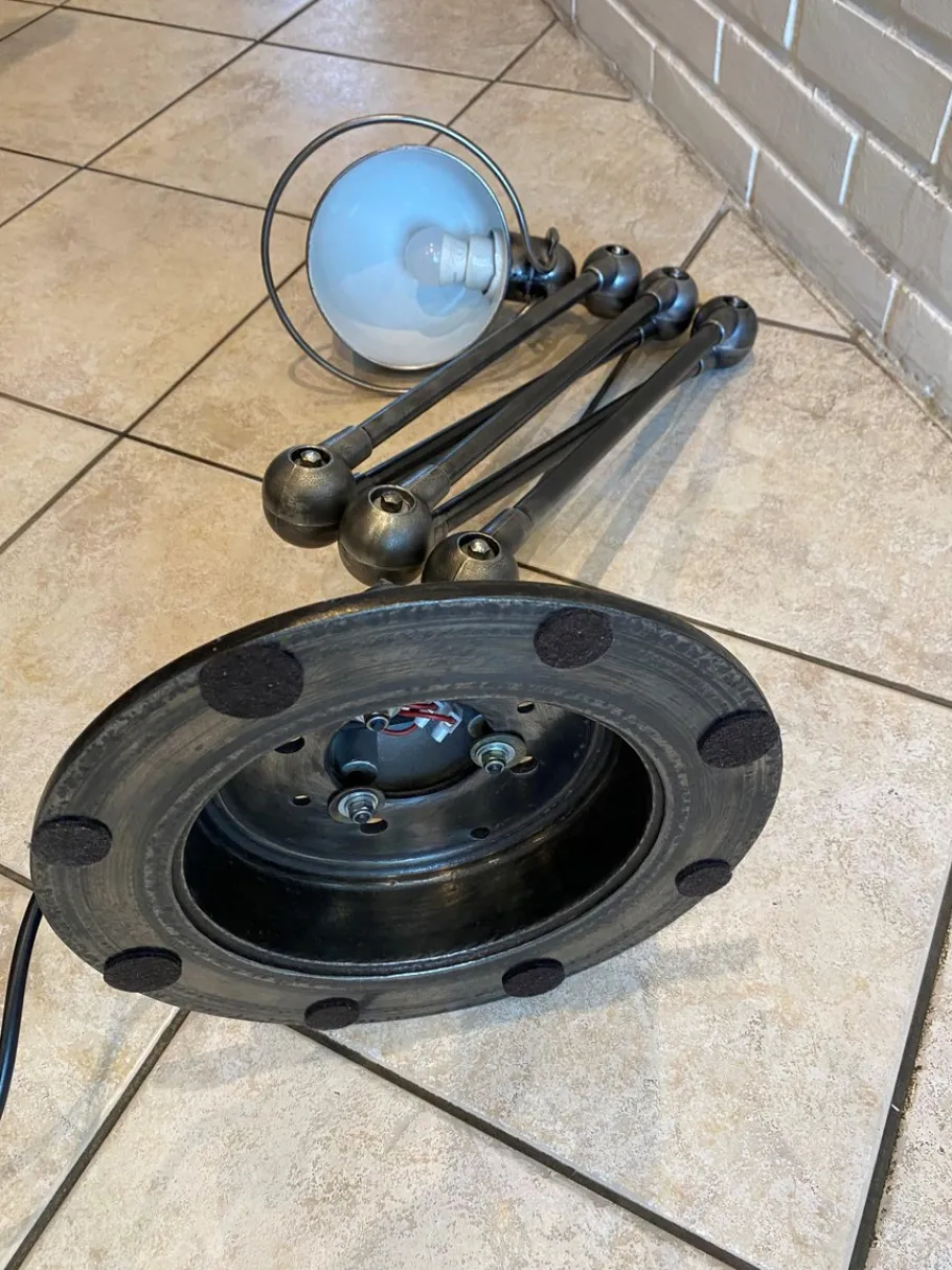 Sale Pamono Industrial Graphite 5-Arm Floor Lamp by Jean-Louis Domecq for Jieldé, 1950s