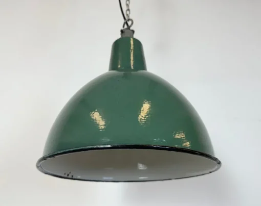 Best Pamono Industrial Green Enamel Factory Pendant Lamp, 1960s