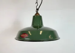 New Pamono Industrial Green Enamel Factory Pendant Lamp from Multi Electrical Co., 1960s