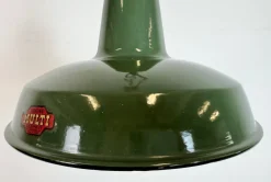 New Pamono Industrial Green Enamel Factory Pendant Lamp from Multi Electrical Co., 1960s