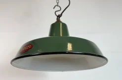 New Pamono Industrial Green Enamel Factory Pendant Lamp from Multi Electrical Co., 1960s