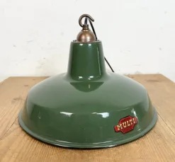 New Pamono Industrial Green Enamel Factory Pendant Lamp from Multi Electrical Co., 1960s