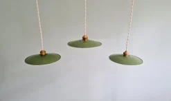 Online Pamono Industrial Green Pendant Lights, 1940s, Set of 3