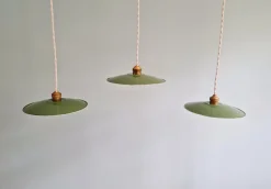 Online Pamono Industrial Green Pendant Lights, 1940s, Set of 3
