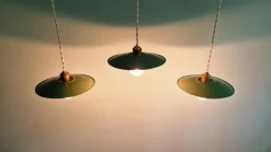 Online Pamono Industrial Green Pendant Lights, 1940s, Set of 3