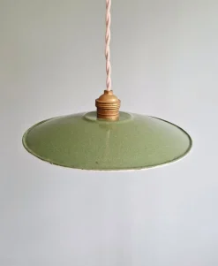 Online Pamono Industrial Green Pendant Lights, 1940s, Set of 3