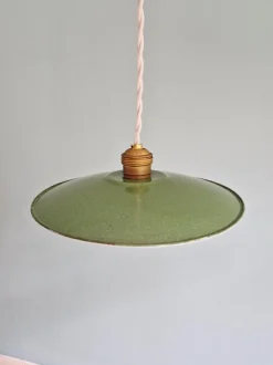 Online Pamono Industrial Green Pendant Lights, 1940s, Set of 3