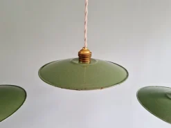 Online Pamono Industrial Green Pendant Lights, 1940s, Set of 3
