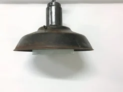 Best Pamono Industrial Metal & Opaline Glass Pendant Lamp, 1960s