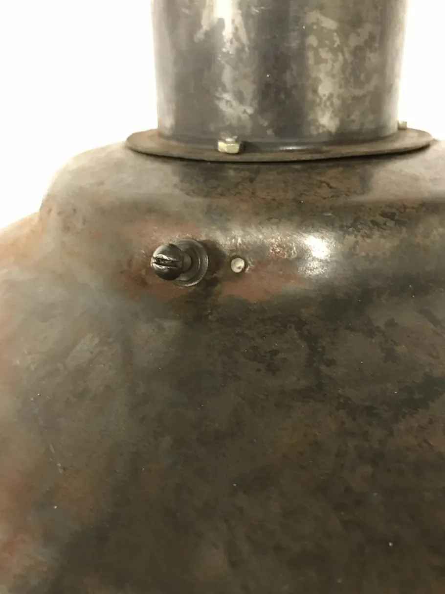 Best Pamono Industrial Metal & Opaline Glass Pendant Lamp, 1960s