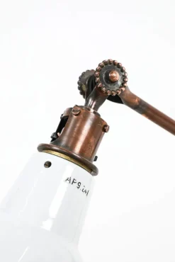 Clearance Pamono Industrial Oxy-Copper Machinist Wall or Desk Lamp from Dugdills