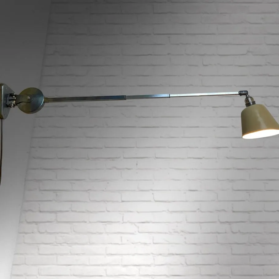 New Pamono Industrial Wall Lamp from Metallwerke Schröder, Lobenstein, Germany, 1940s