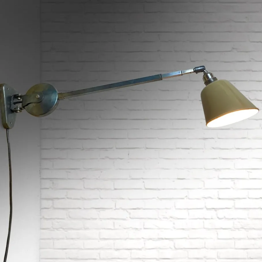 New Pamono Industrial Wall Lamp from Metallwerke Schröder, Lobenstein, Germany, 1940s