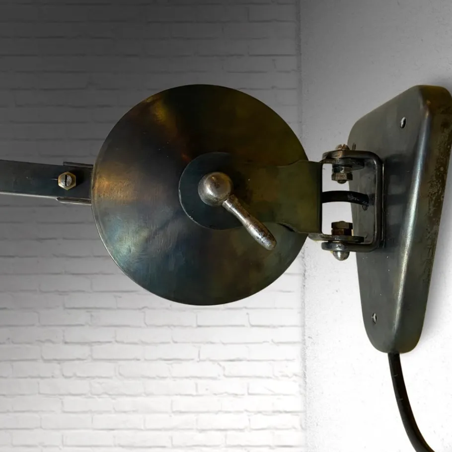 New Pamono Industrial Wall Lamp from Metallwerke Schröder, Lobenstein, Germany, 1940s