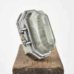 Clearance Pamono Industrial Wardle Prismalux Bulkhead Wall Light, 1950s