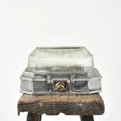 Clearance Pamono Industrial Wardle Prismalux Bulkhead Wall Light, 1950s