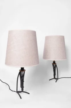 Hot Pamono Iron and Copper Lamps, 1940s, Set of 2