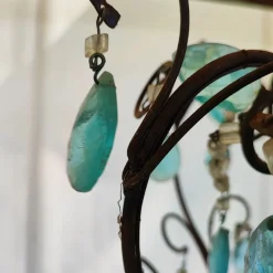 Online Pamono Iron and Glass Crystal Chandelier, 1940s