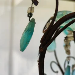 Online Pamono Iron and Glass Crystal Chandelier, 1940s