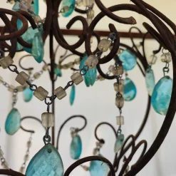 Online Pamono Iron and Glass Crystal Chandelier, 1940s