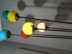 Pamono Iron, Brass & Marble Alberello Floor Lamp from Stilnovo, 1950s