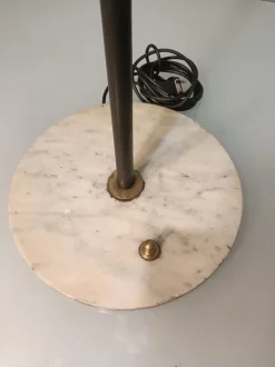 Pamono Iron, Brass & Marble Floor Lamp by Alberello Galassia for Stilnovo, 1950s