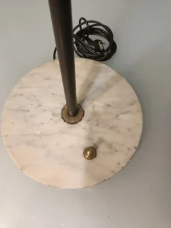 Pamono Iron, Brass & Marble Floor Lamp by Alberello Galassia for Stilnovo, 1950s