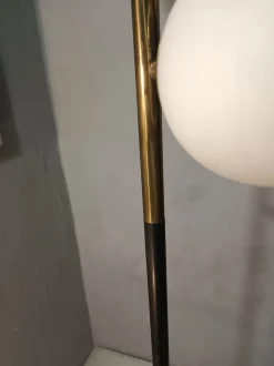 Pamono Iron, Brass & Marble Floor Lamp by Alberello Galassia for Stilnovo, 1950s
