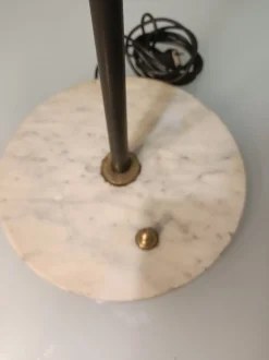 Pamono Iron, Brass & Marble Floor Lamp by Alberello Galassia for Stilnovo, 1950s