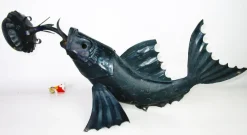 Hot Pamono Iron Sculptural Koi Fish Sconce, 1950s