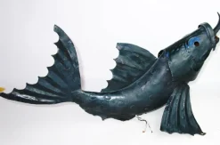 Hot Pamono Iron Sculptural Koi Fish Sconce, 1950s