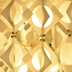 New Pamono Italian Aluminum and Opaline Glass Ceiling Lamp from Mazzega, 1969