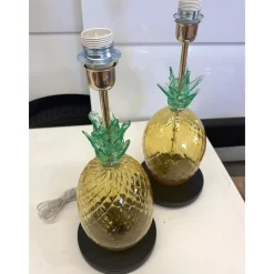 Online Pamono Italian Ananas Murano Glass Table Lamps by Simoeng, Set of 2
