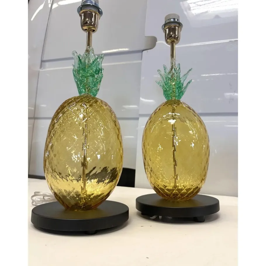 Online Pamono Italian Ananas Murano Glass Table Lamps by Simoeng, Set of 2