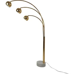 Hot Pamono Italian Arch Floor Lamp in Gilded Metal and Marble attributed to Reggiani, 1970s