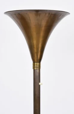 Discount Pamono Italian Art Deco Bronzed Metal & Brass Floor Lamp by Pietro Chiesa, 1940s