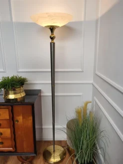 Sale Pamono Italian Art Deco Hollywood Regency Brass & Glass Floor Lamp, 1950s