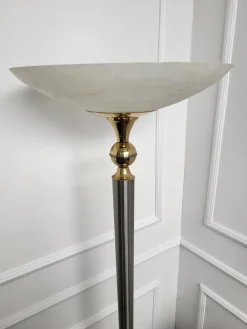 Sale Pamono Italian Art Deco Hollywood Regency Brass & Glass Floor Lamp, 1950s