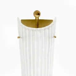 New Pamono Italian Art Deco Style Murano Glass and Brass Sconces, 2000s, Set of 2