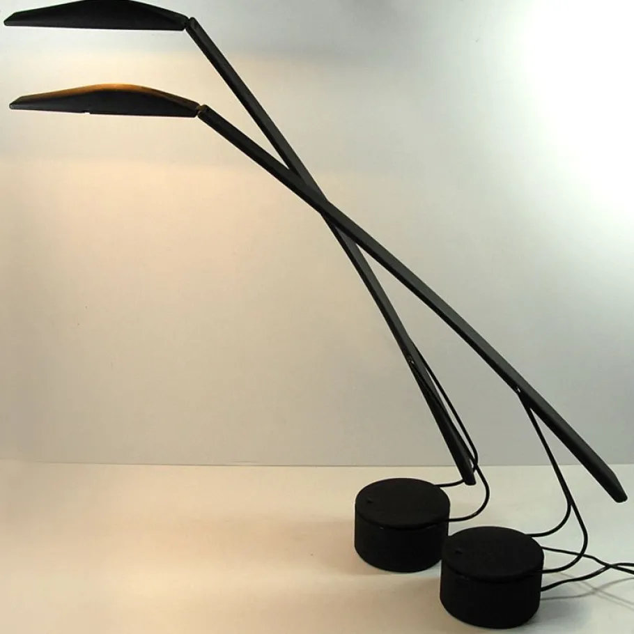 Hot Pamono Italian Black Desk Lamps by M. Barbaglia & M. Colombo, 1980s. Set of 2