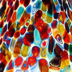 New Pamono Italian Blown Murano Glass Table Lamp with Murrina Decoration