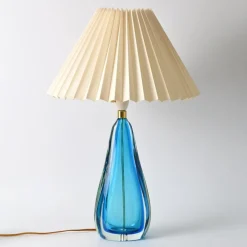 New Pamono Italian Blue Murano Glass Table Lamp, 1960s