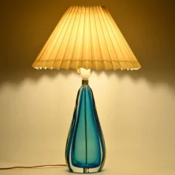 New Pamono Italian Blue Murano Glass Table Lamp, 1960s