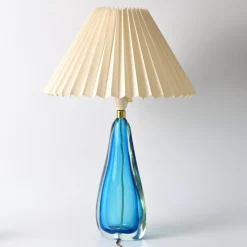 New Pamono Italian Blue Murano Glass Table Lamp, 1960s